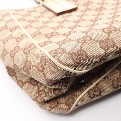 ハンドバッグ トートバッグ キャンバス レザー ベージュ ブラウン グッチ バッグ GUCCI