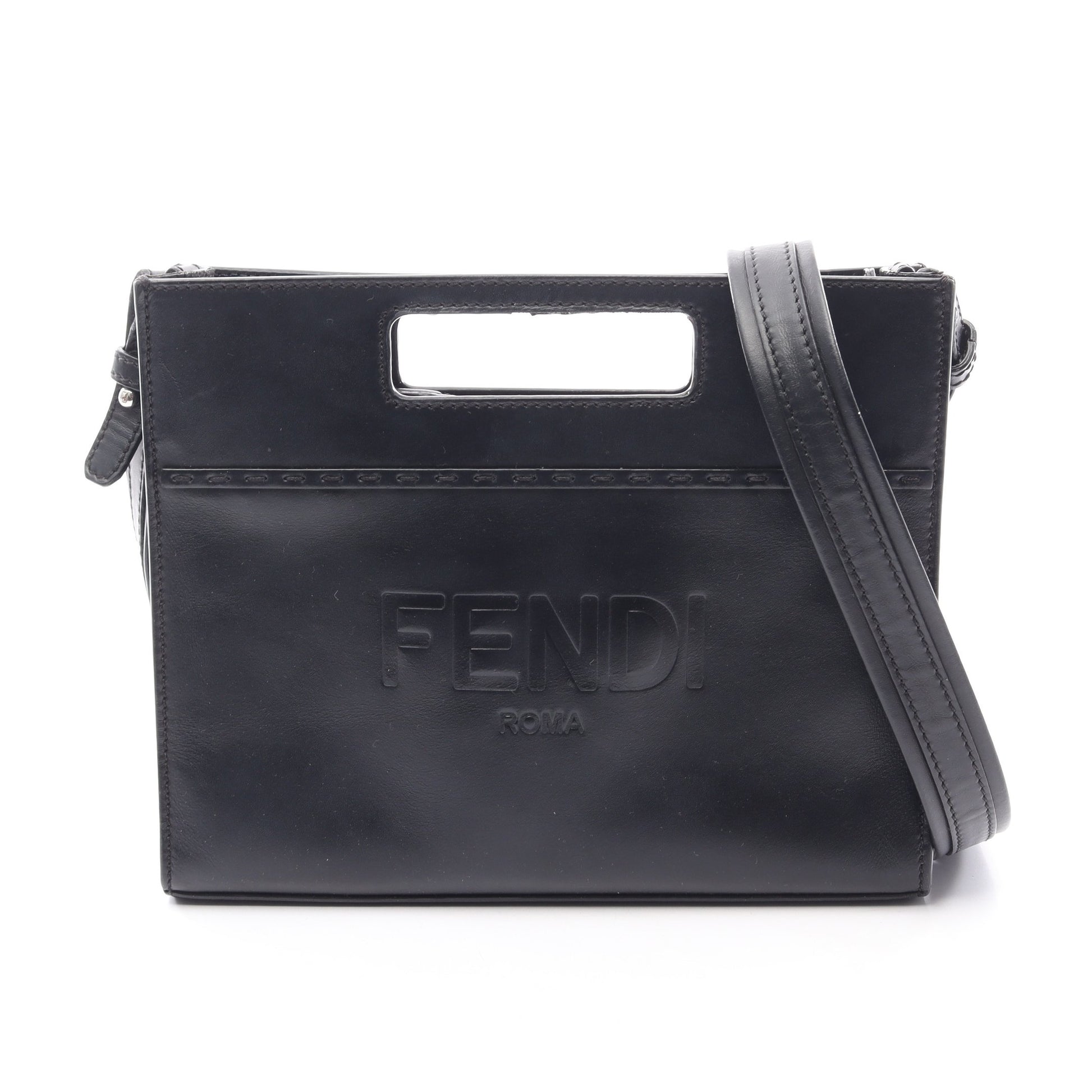 ショッパー スモール 2WAY ハンドバッグ レザー ブラック フェンディ バッグ FENDI