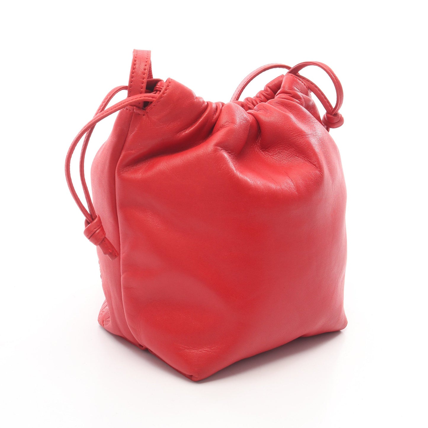 アナグラム 巾着バック ショルダーバッグ ナッパレザー レッド ロエベ バッグ LOEWE