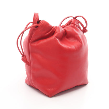 アナグラム 巾着バック ショルダーバッグ ナッパレザー レッド ロエベ バッグ LOEWE