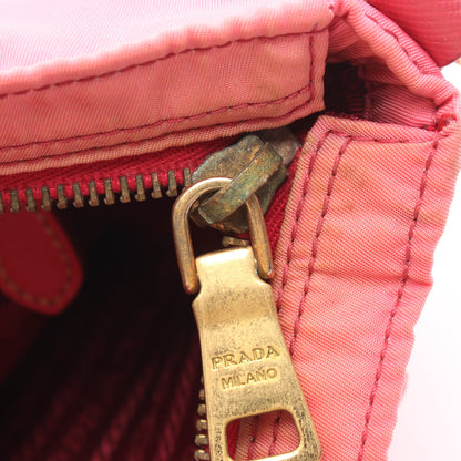 ショルダーバッグ ナイロン サフィアーノレザー ピンク プラダ バッグ PRADA