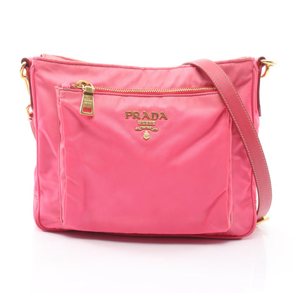 ショルダーバッグ ナイロン サフィアーノレザー ピンク プラダ バッグ PRADA