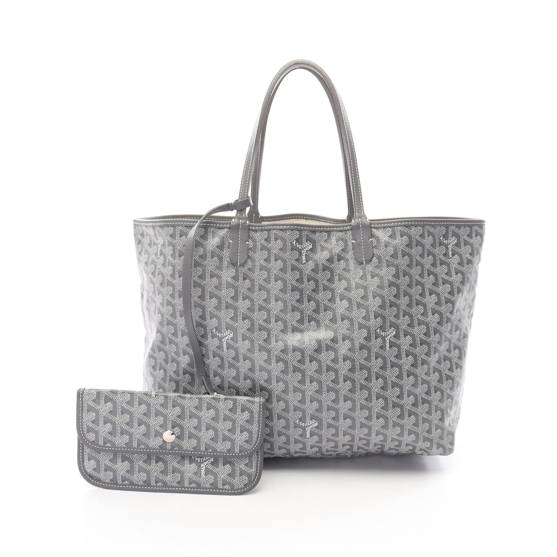 サンルイPM ハンドバッグ トートバッグ コーティングキャンバス レザー グレー ゴヤール バッグ GOYARD