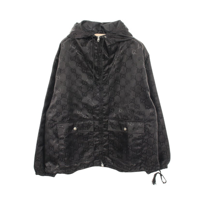 オフザグリッド GG フーデッドジャケット フード付き ブルゾン ナイロン ブラック グッチ アウター GUCCI