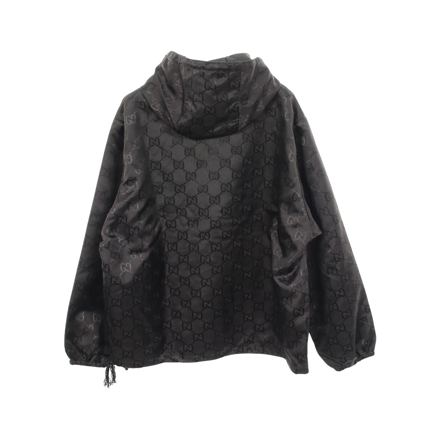 オフザグリッド GG フーデッドジャケット フード付き ブルゾン ナイロン ブラック グッチ アウター GUCCI