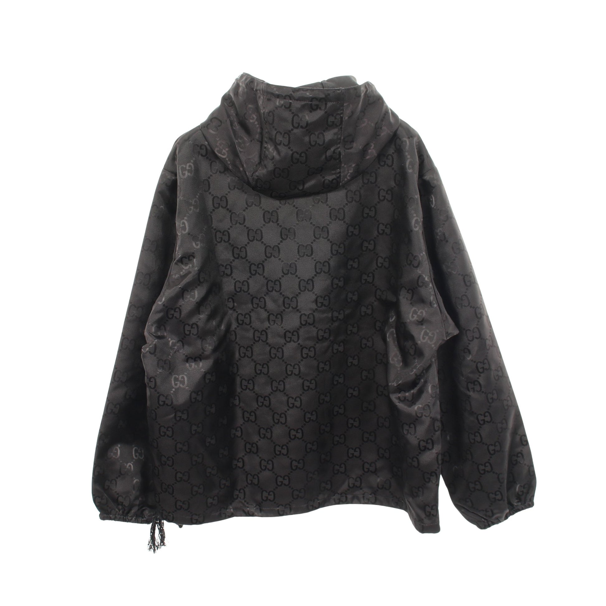 オフザグリッド GG フーデッドジャケット フード付き ブルゾン ナイロン ブラック グッチ アウター GUCCI