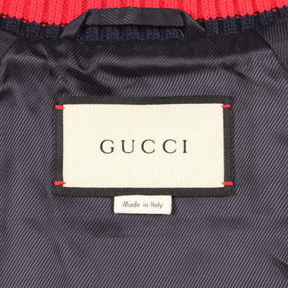 GGプリント ウォールペーパーモノグラム ブルゾン ボンバージャケット シルク ピンク ネイビー レッド グッチ アウター GUCCI