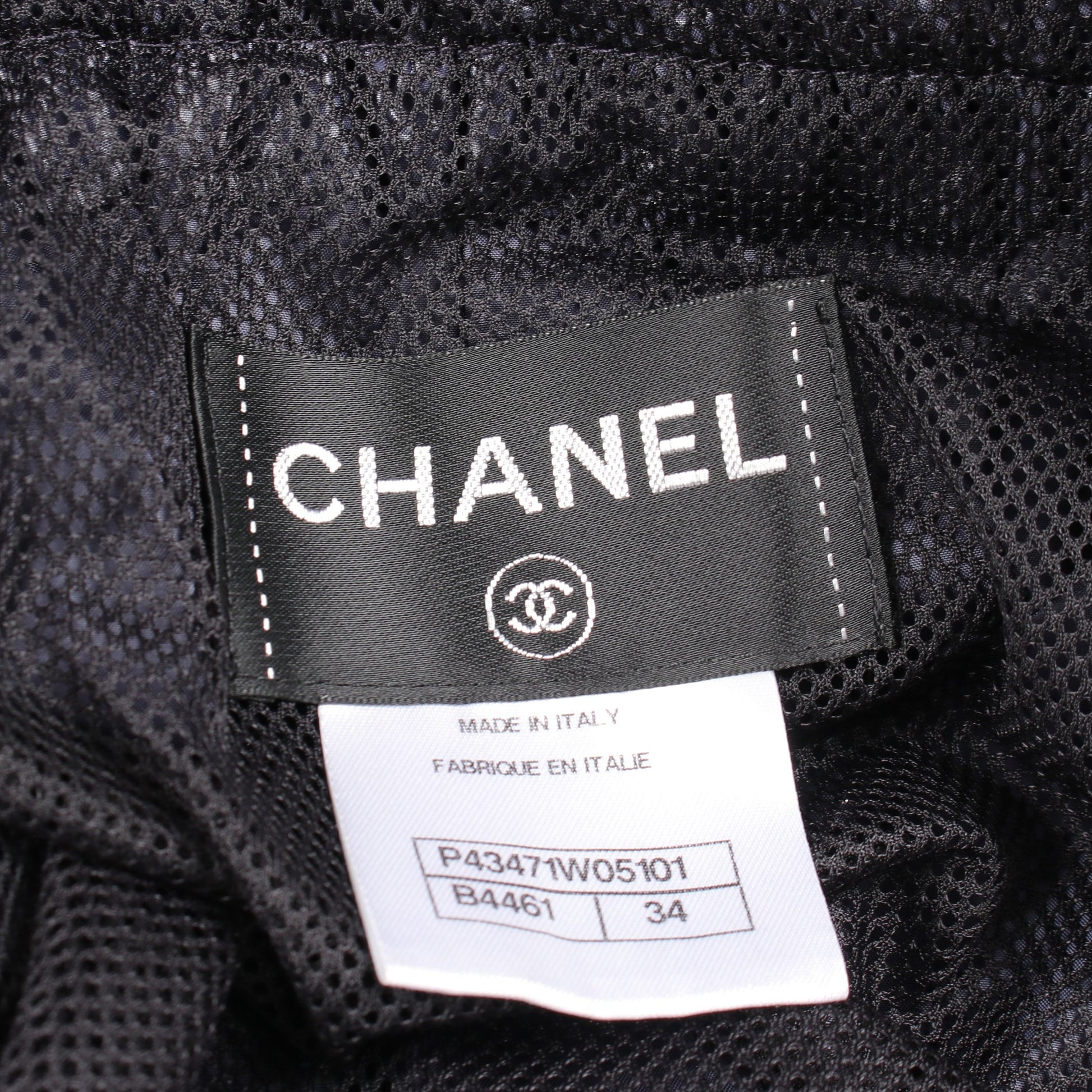 ココマークボタン メッシュ切替 フード付き ジャケット ナイロン ネイビー ブラック シャネル アウター CHANEL