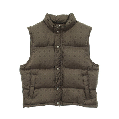 STIFF VEST CHプラス総柄 クロスボールボタン ダガージップ ダウンベスト カーキグリーン クロムハーツ アウター Chrome Hearts