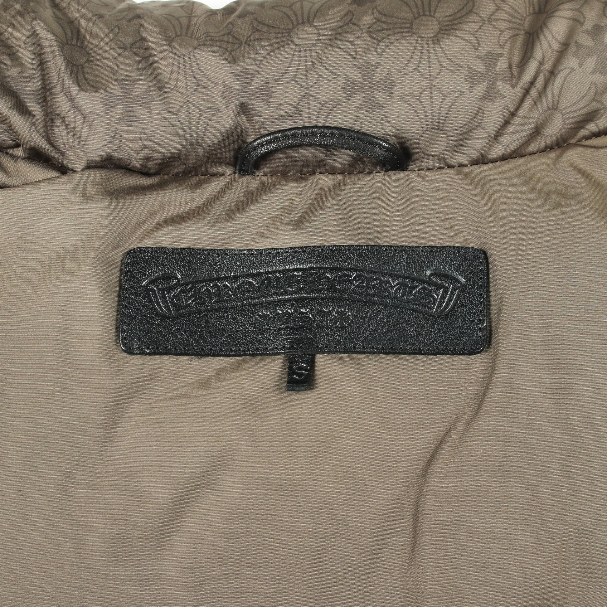 STIFF VEST CHプラス総柄 クロスボールボタン ダガージップ ダウンベスト カーキグリーン クロムハーツ アウター Chrome Hearts