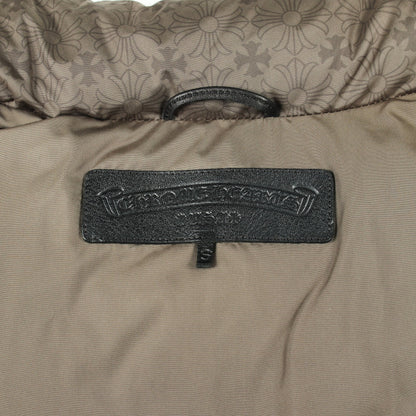 STIFF VEST CHプラス総柄 クロスボールボタン ダガージップ ダウンベスト カーキグリーン クロムハーツ アウター Chrome Hearts