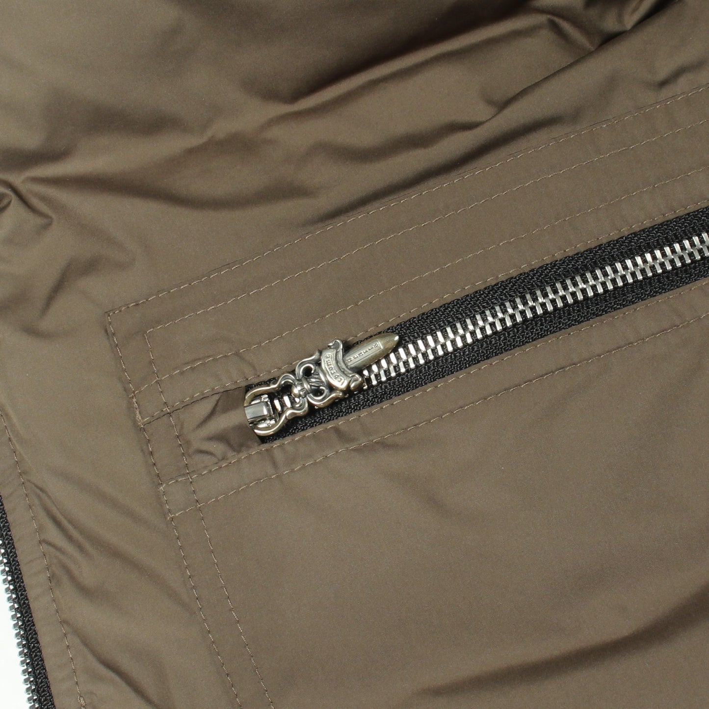 STIFF VEST CHプラス総柄 クロスボールボタン ダガージップ ダウンベスト カーキグリーン クロムハーツ アウター Chrome Hearts