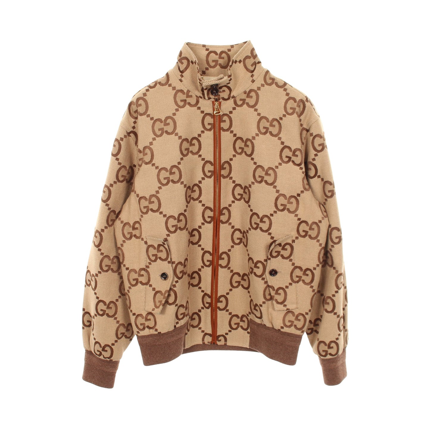 ジャンボGGキャンバス ブルゾン ジャケット コットン ベージュ ブラウン グッチ アウター GUCCI