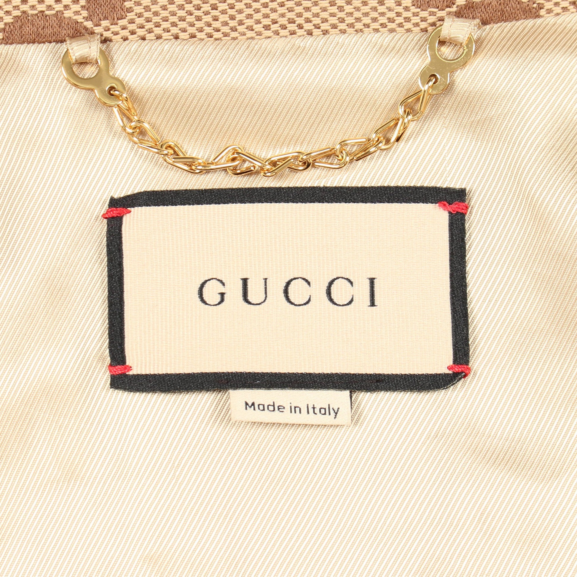 ジャンボGGキャンバス ブルゾン ジャケット コットン ベージュ ブラウン グッチ アウター GUCCI