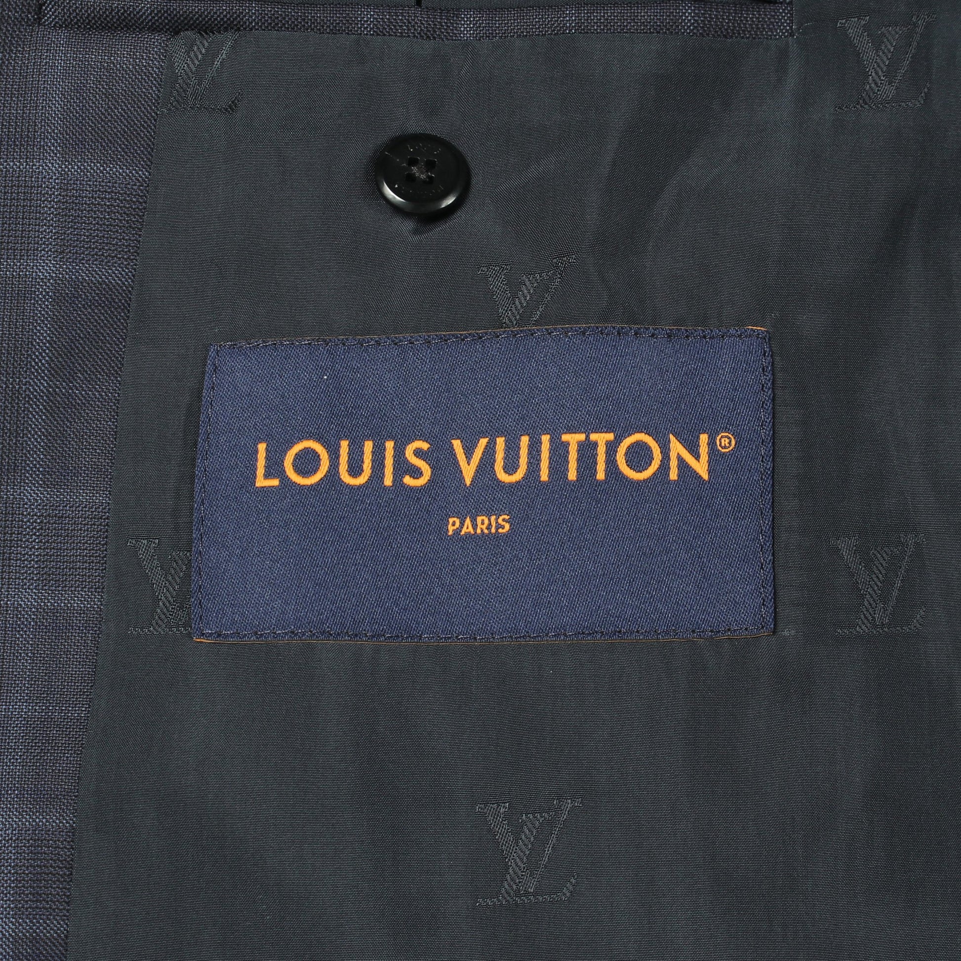 グレンチェック トラックトップ ブルゾン ジャケット ウール ネイビー ルイヴィトン アウター LOUIS VUITTON