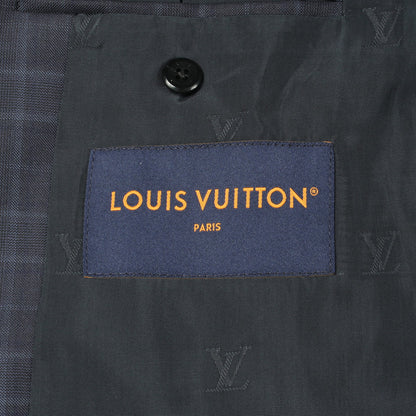 グレンチェック トラックトップ ブルゾン ジャケット ウール ネイビー ルイヴィトン アウター LOUIS VUITTON