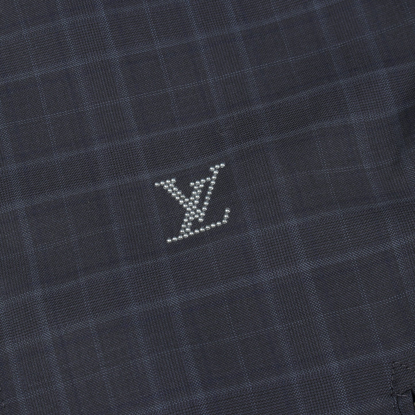 グレンチェック トラックトップ ブルゾン ジャケット ウール ネイビー ルイヴィトン アウター LOUIS VUITTON