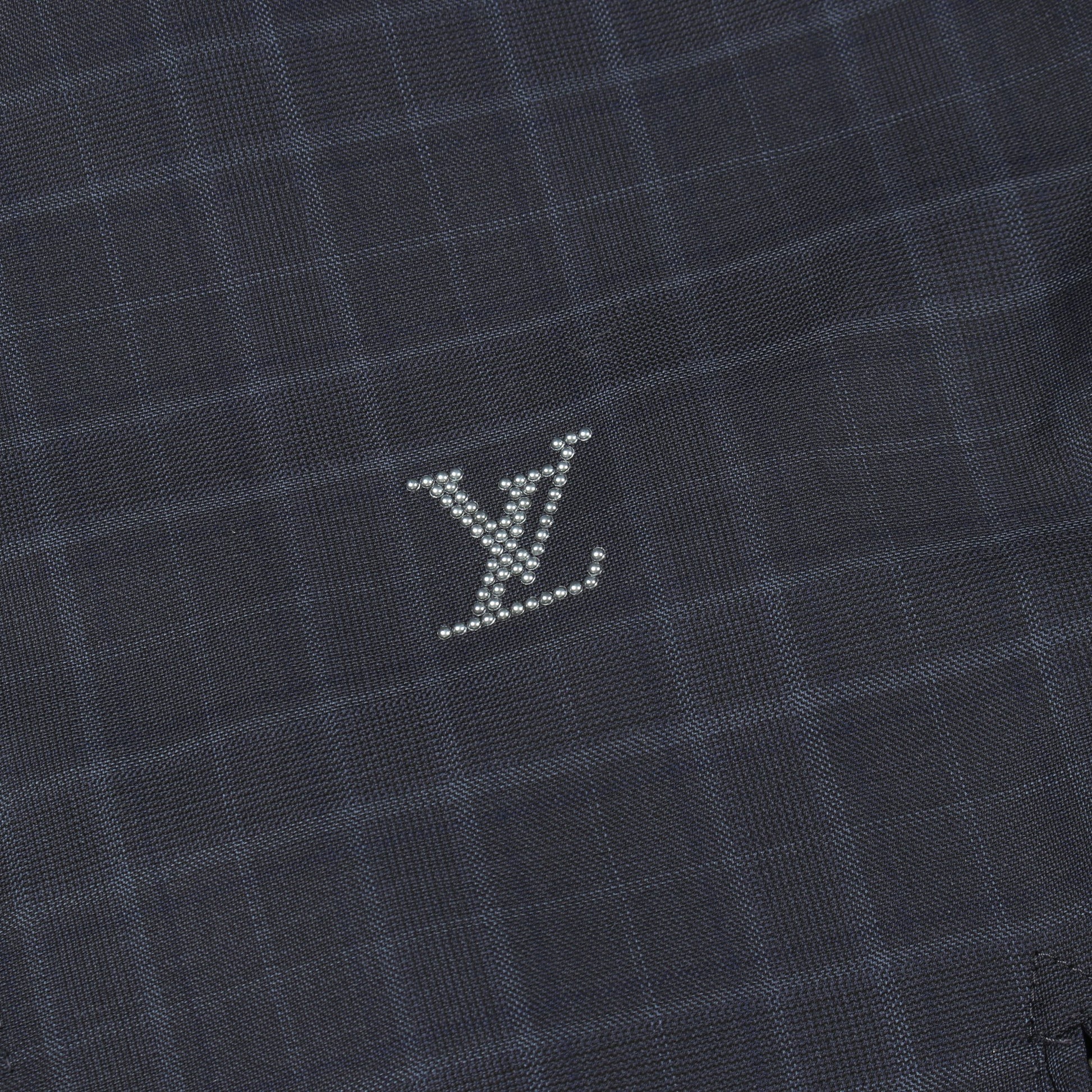 グレンチェック トラックトップ ブルゾン ジャケット ウール ネイビー ルイヴィトン アウター LOUIS VUITTON