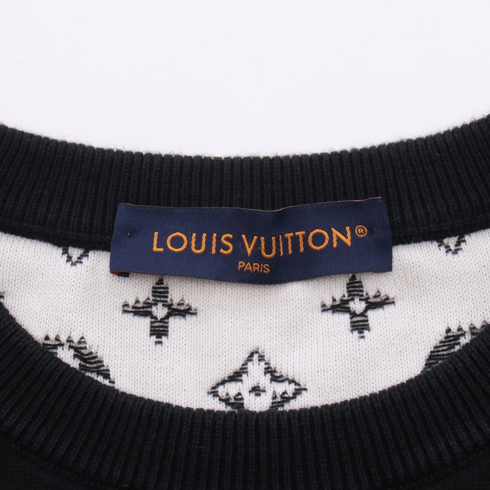 グラディエントモノグラム ニット コットン ブラック ホワイト ルイヴィトン トップス LOUIS VUITTON