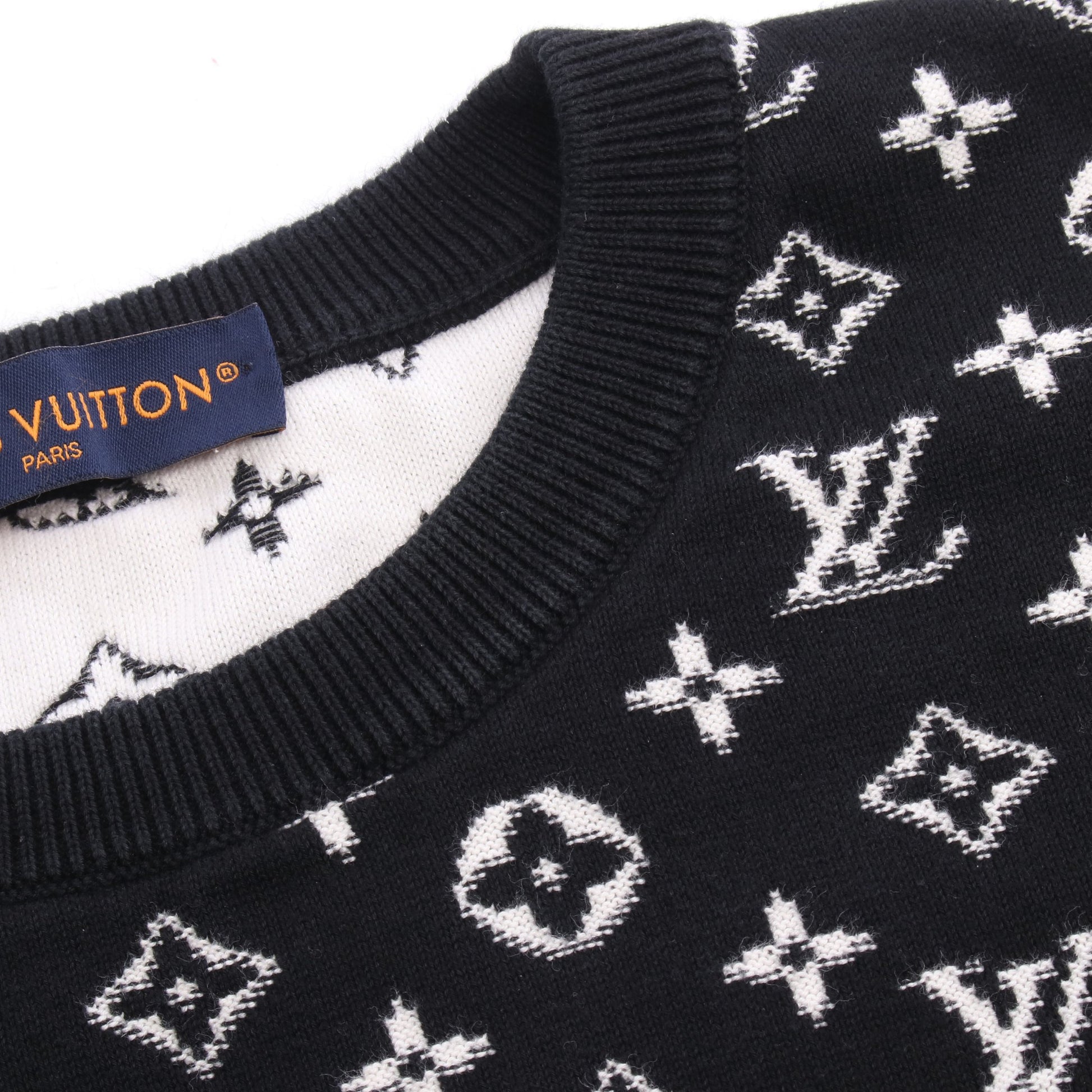 グラディエントモノグラム ニット コットン ブラック ホワイト ルイヴィトン トップス LOUIS VUITTON
