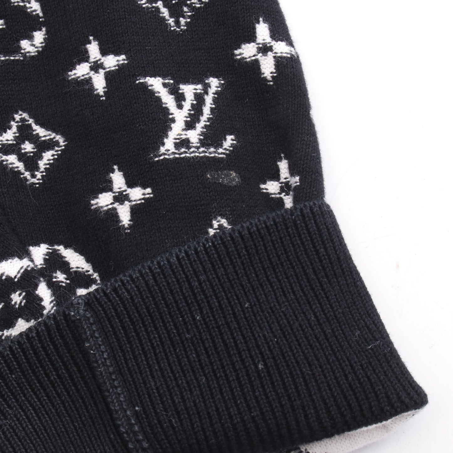 モノグラムグラディエント ニット プルオーバーパーカー コットン ブラック ルイヴィトン トップス LOUIS VUITTON