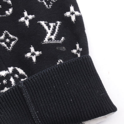 モノグラムグラディエント ニット プルオーバーパーカー コットン ブラック ルイヴィトン トップス LOUIS VUITTON