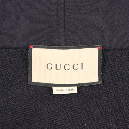 ウェブ シェリーライン ハーフジップ プルオーバーパーカー コットン ネイビー マルチカラー グッチ トップス GUCCI