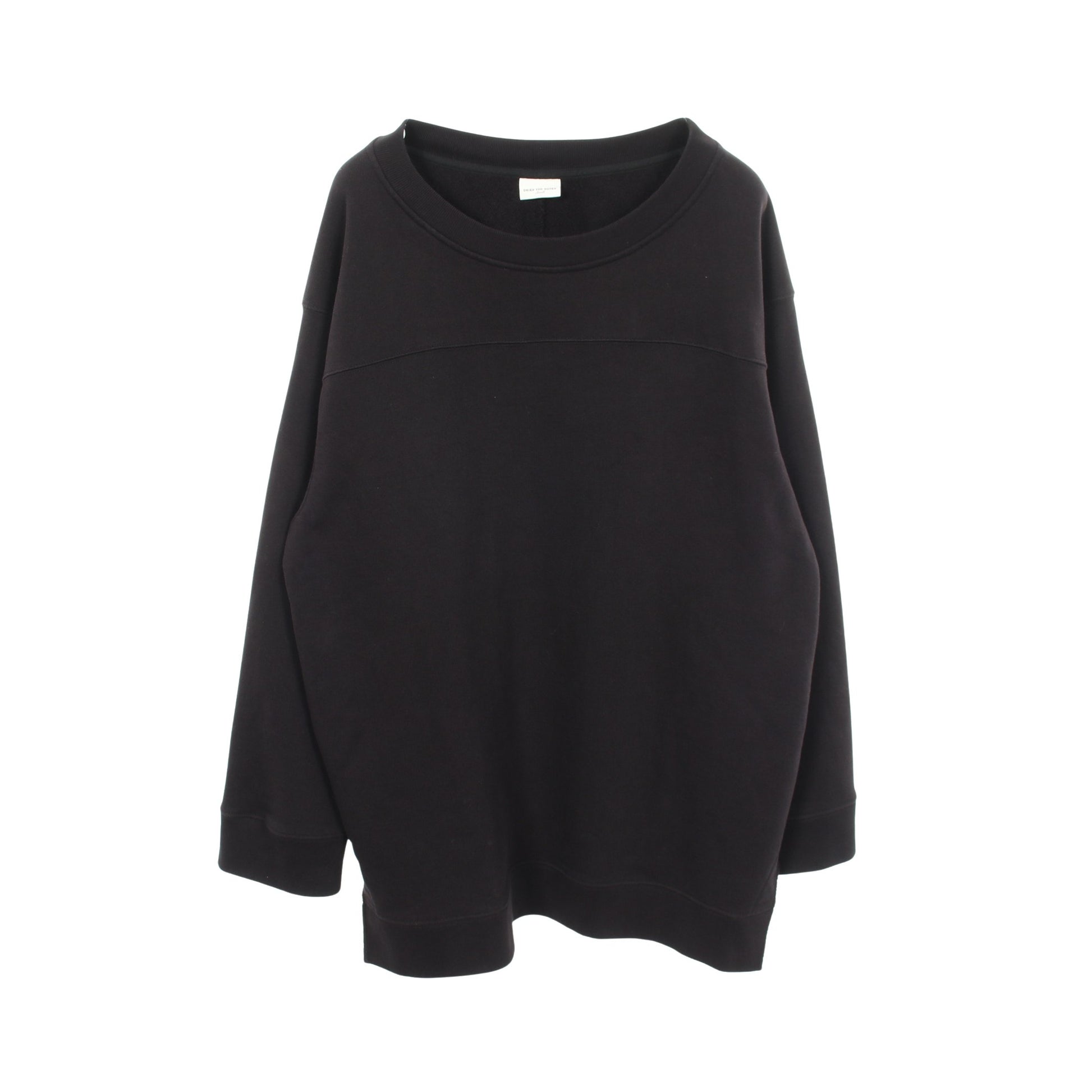 アシンメトリー スウェットシャツ コットン ブラック ドリスヴァンノッテン トップス DRIES VAN NOTEN