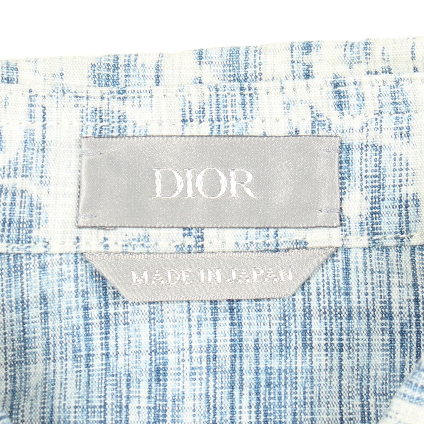 オブリーク デニムシャツ コットン ブルー オフホワイト クリスチャンディオール トップス Christian Dior