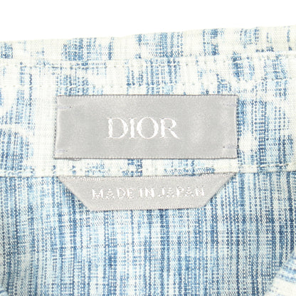 オブリーク デニムシャツ コットン ブルー オフホワイト クリスチャンディオール トップス Christian Dior
