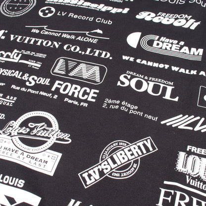 オールオーバーロゴプリンテッド 半袖Tシャツ コットン ブラック ホワイト ルイヴィトン