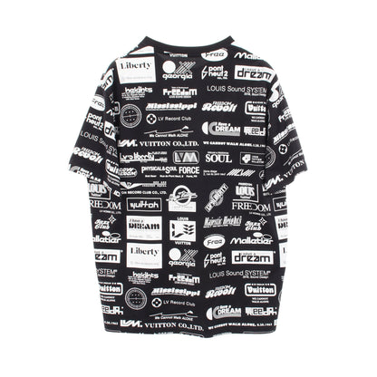 オールオーバーロゴプリンテッド 半袖Tシャツ コットン ブラック ホワイト ルイヴィトン