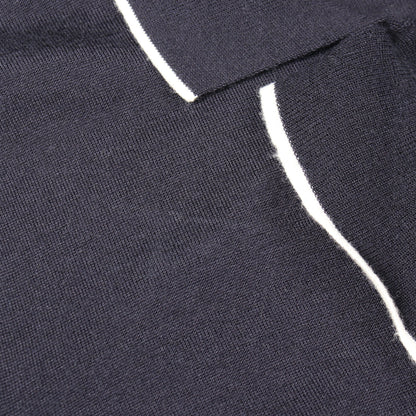 BEE刺繍 フリル 半袖 ニット ブラウス カシミヤ シルク ネイビー アイボリー クリスチャンディオール トップス Christian Dior