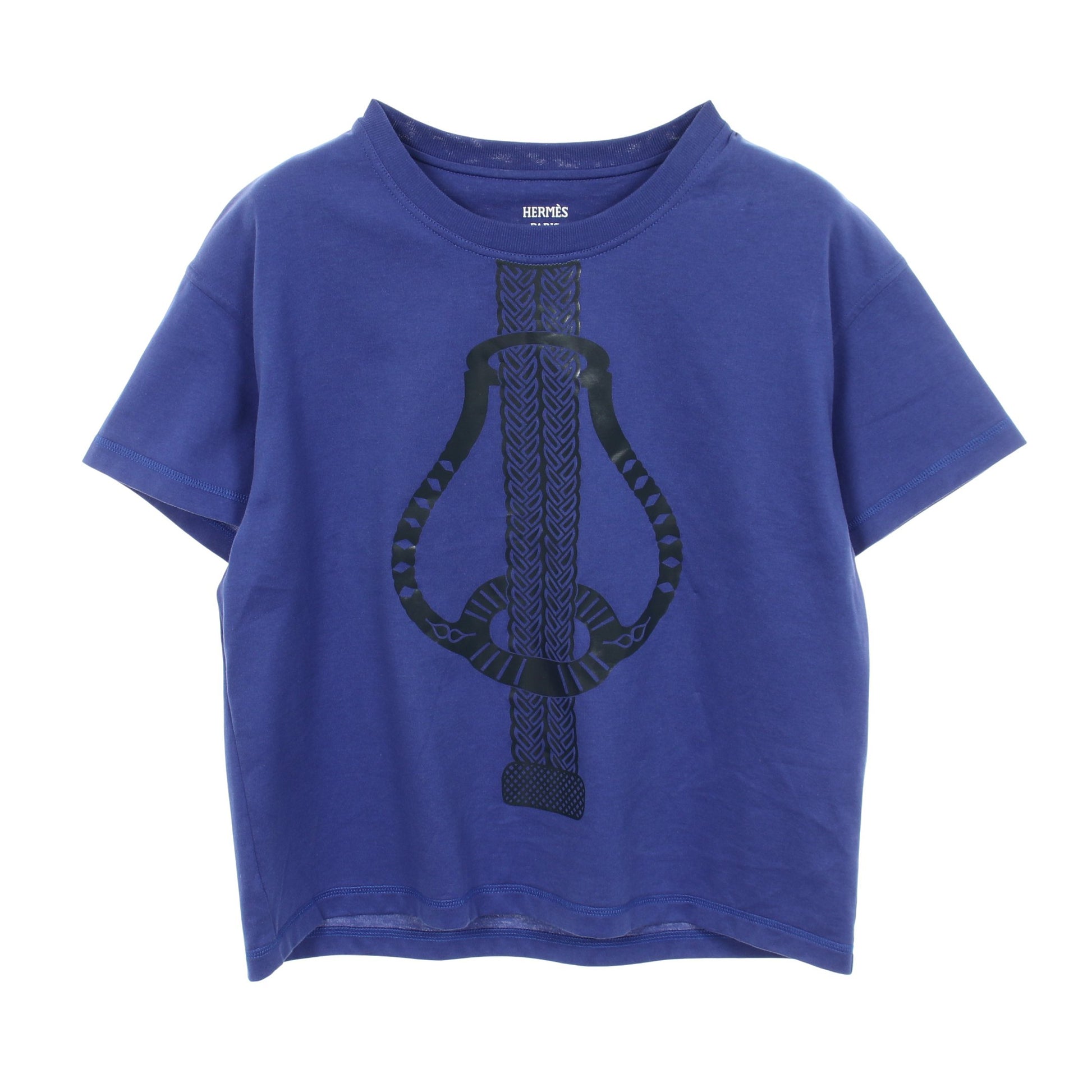 FANTAISIE D'ETRIERS 半袖Tシャツ コットン ブルー エルメス トップス HERMES