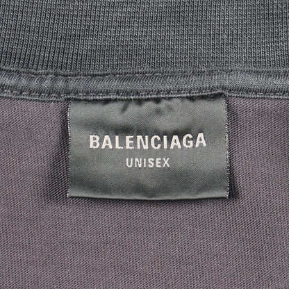 デストロイ加工 レイヤードシャツ 長袖Tシャツ コットン ブラック バレンシアガ トップス BALENCIAGA