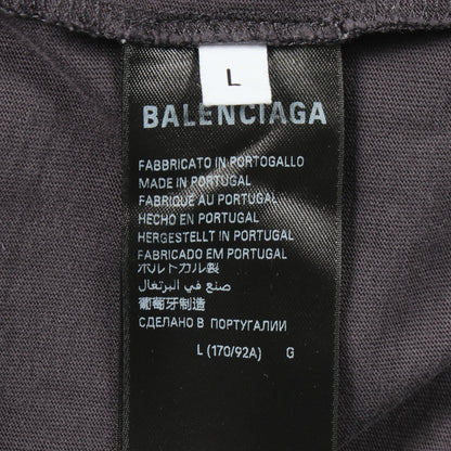 デストロイ加工 レイヤードシャツ 長袖Tシャツ コットン ブラック バレンシアガ トップス BALENCIAGA