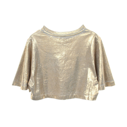 チェーン付き クロップド 半袖Tシャツ コットン グレー ゴールド ルイヴィトン トップス LOUIS VUITTON
