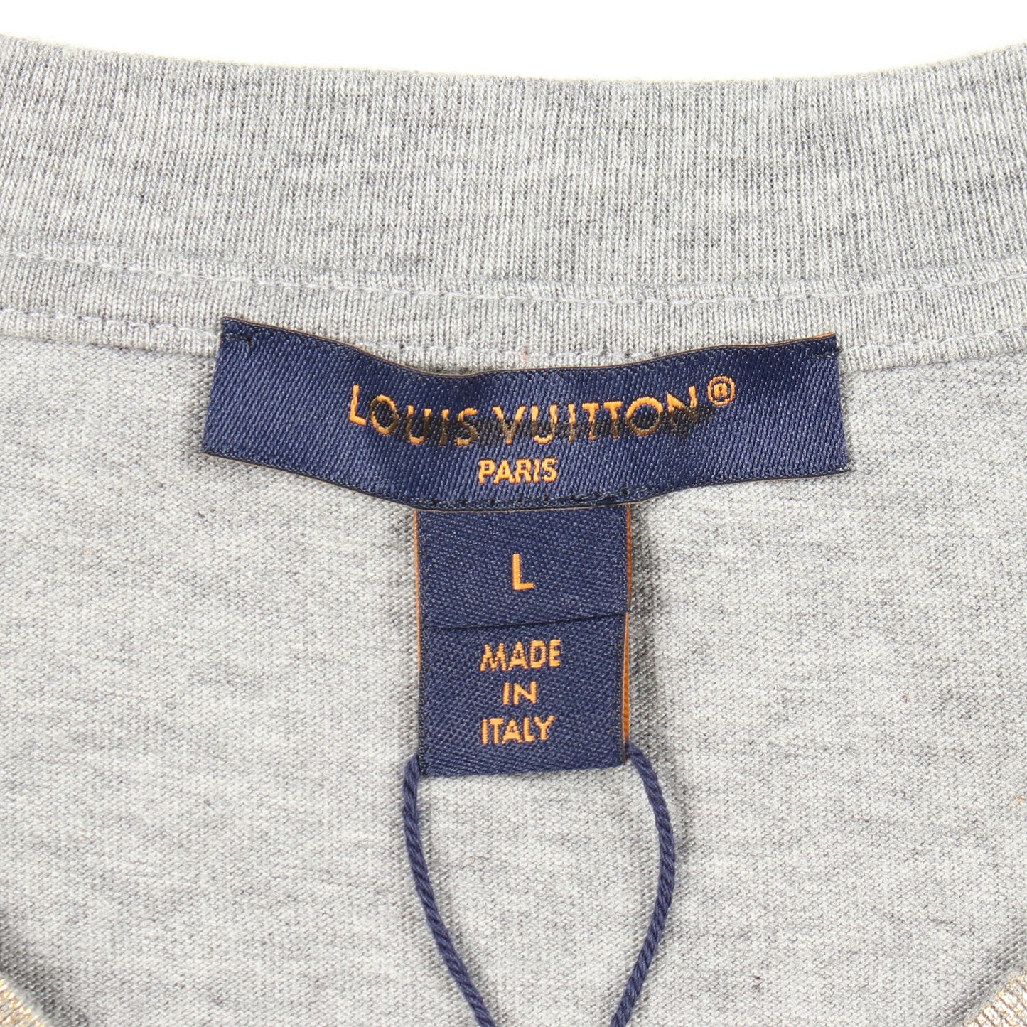 チェーン付き クロップド 半袖Tシャツ コットン グレー ゴールド ルイヴィトン トップス LOUIS VUITTON