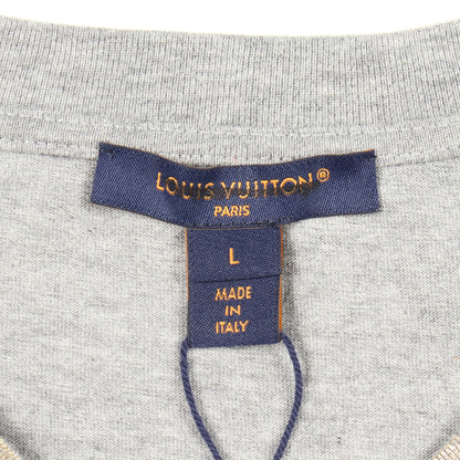 チェーン付き クロップド 半袖Tシャツ コットン グレー ゴールド ルイヴィトン トップス LOUIS VUITTON