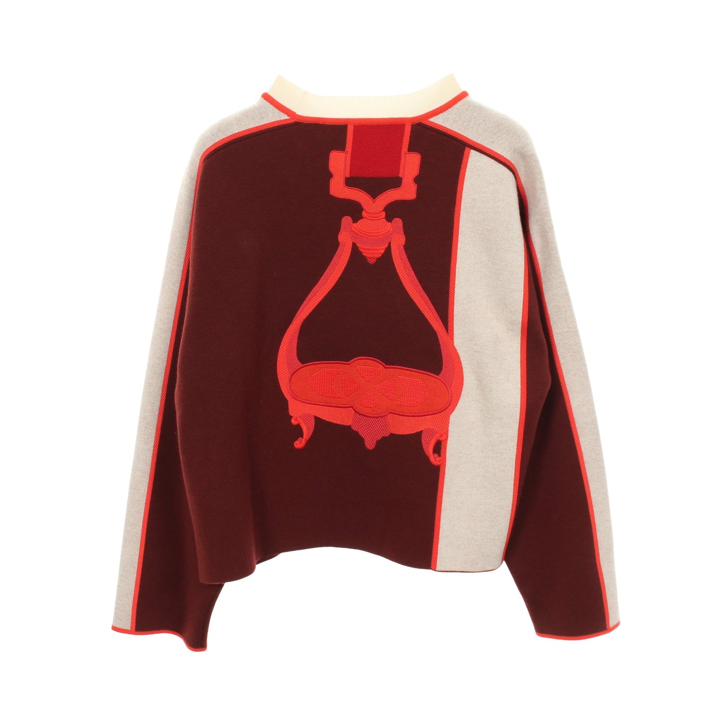 ETRIERS STIRRS ニット ウール カシミヤ ブラウン アイボリー オレンジ エルメス トップス HERMES