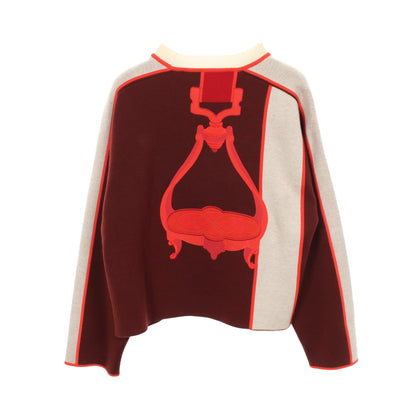 ETRIERS STIRRS ニット ウール カシミヤ ブラウン アイボリー オレンジ エルメス トップス HERMES