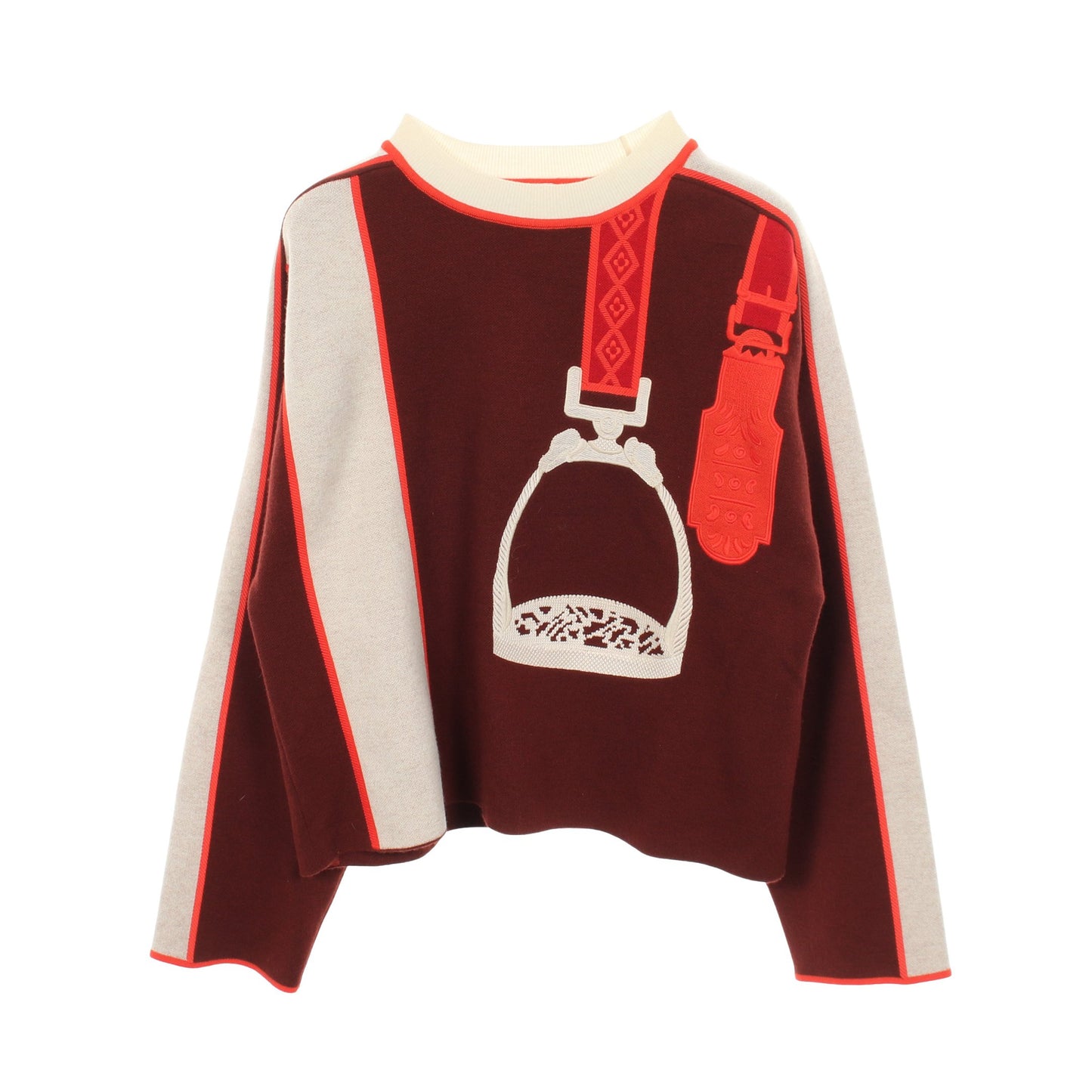 ETRIERS STIRRS ニット ウール カシミヤ ブラウン アイボリー オレンジ エルメス トップス HERMES