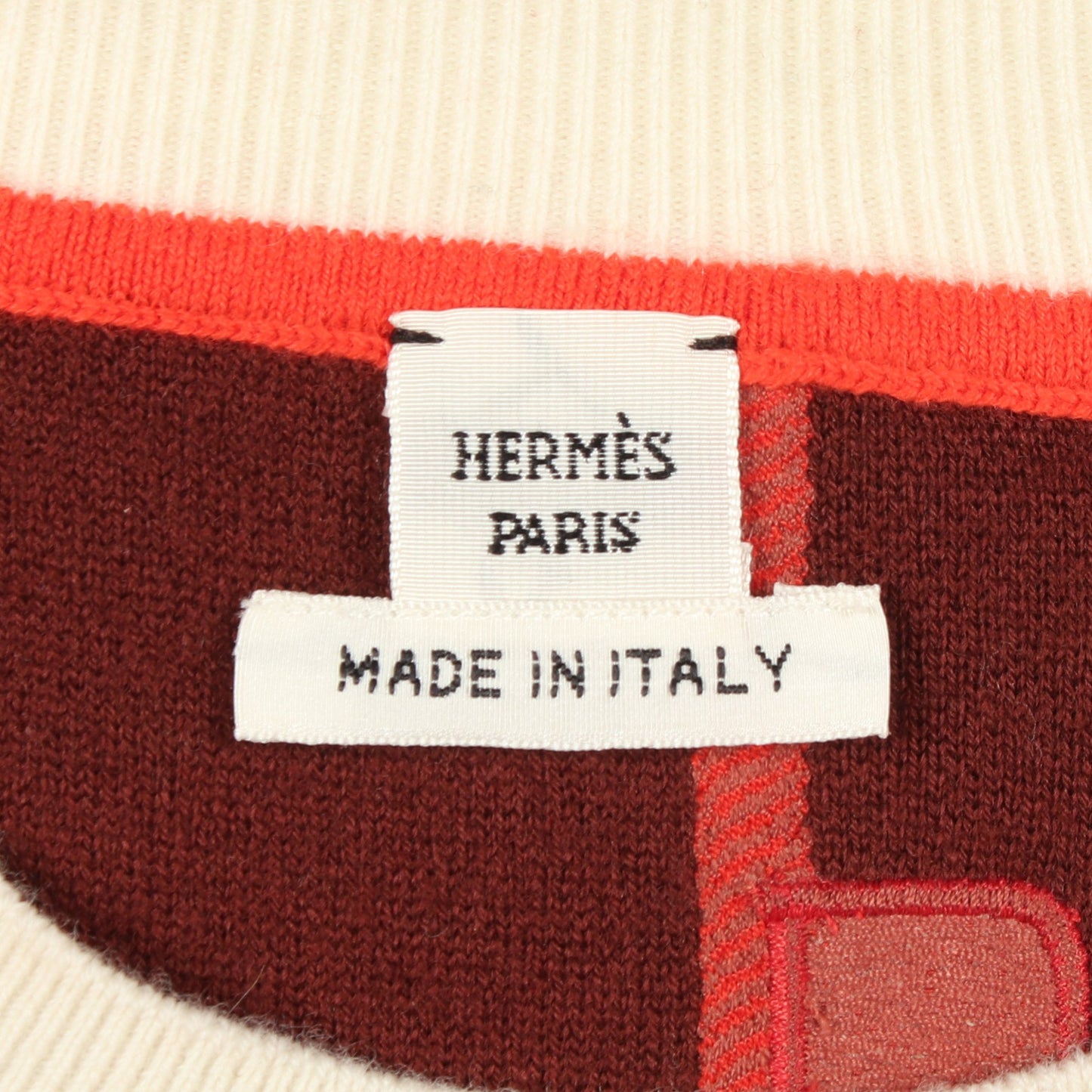 ETRIERS STIRRS ニット ウール カシミヤ ブラウン アイボリー オレンジ エルメス トップス HERMES