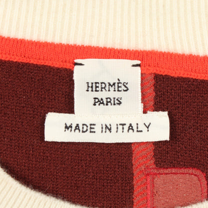 ETRIERS STIRRS ニット ウール カシミヤ ブラウン アイボリー オレンジ エルメス トップス HERMES