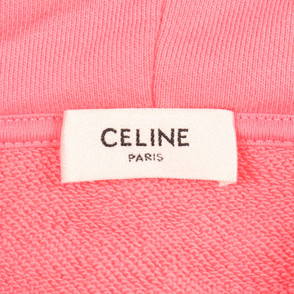 コットンフリース フーディ プルオーバーパーカー コットン ピンク セリーヌ トップス CELINE