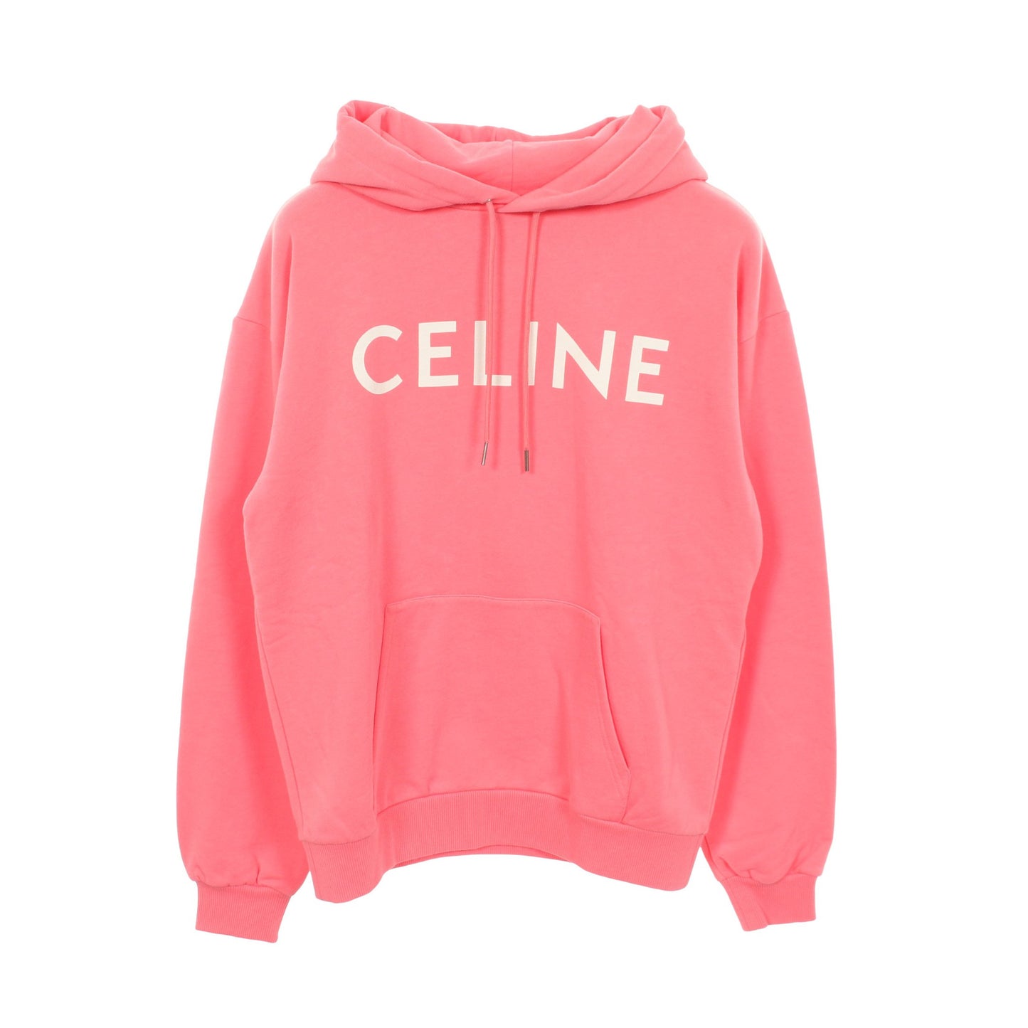 コットンフリース フーディ プルオーバーパーカー コットン ピンク セリーヌ トップス CELINE