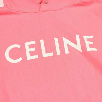 コットンフリース フーディ プルオーバーパーカー コットン ピンク セリーヌ トップス CELINE