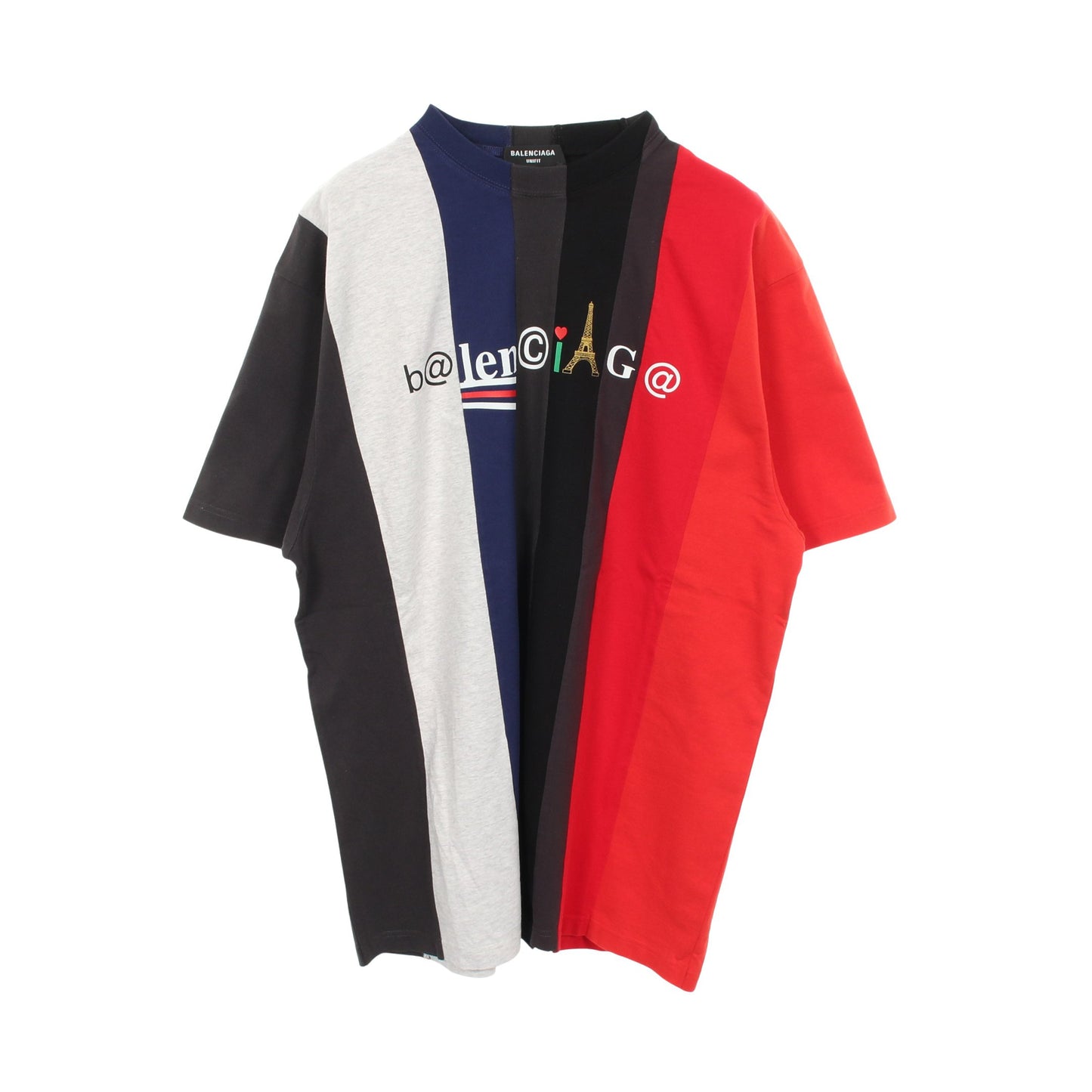 Cut-UP 青山店限定 再構築 半袖Tシャツ コットン グレー レッド マルチカラー バレンシアガ トップス BALENCIAGA