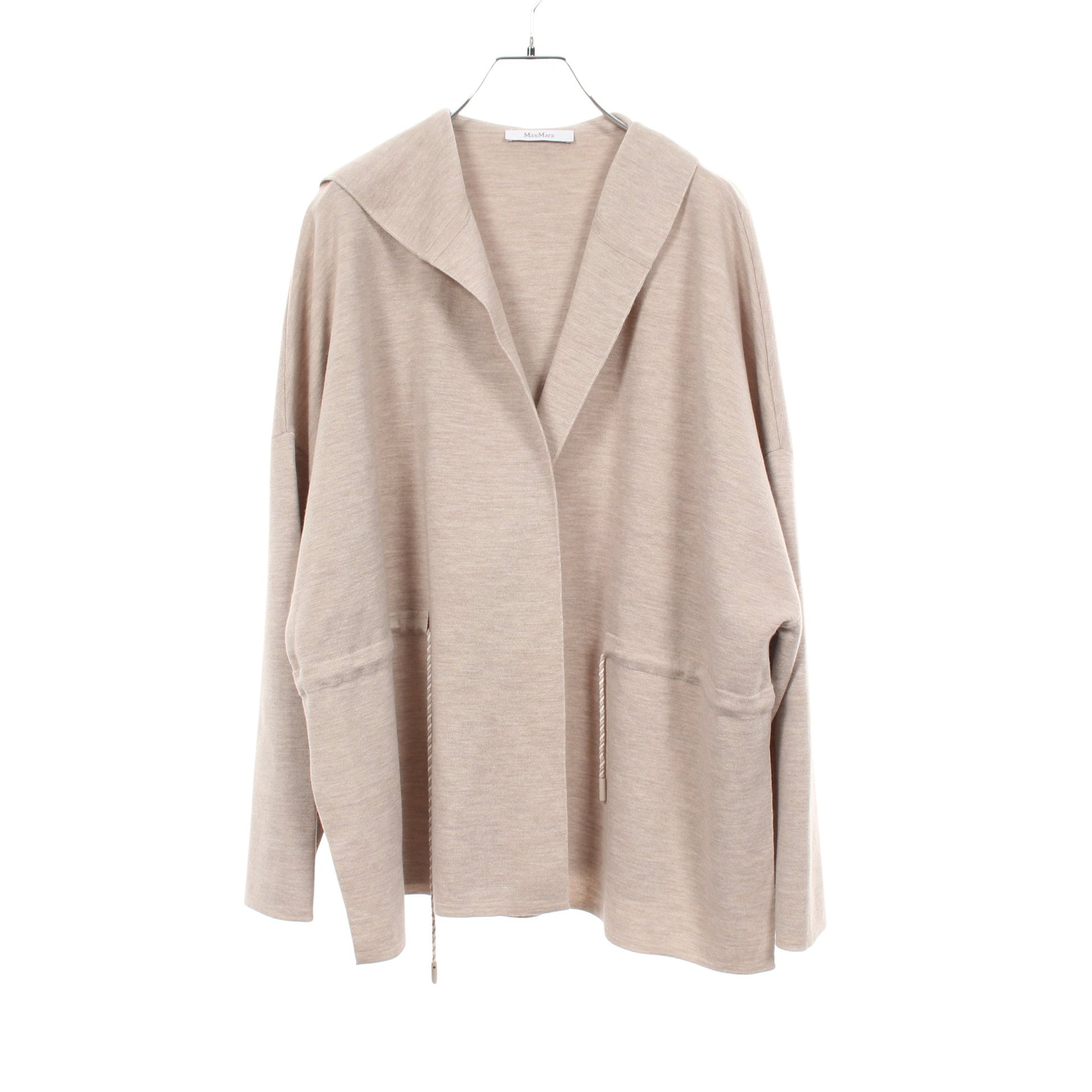フード付き カーディガン ウール ベージュ マックスマーラ トップス Max Mara