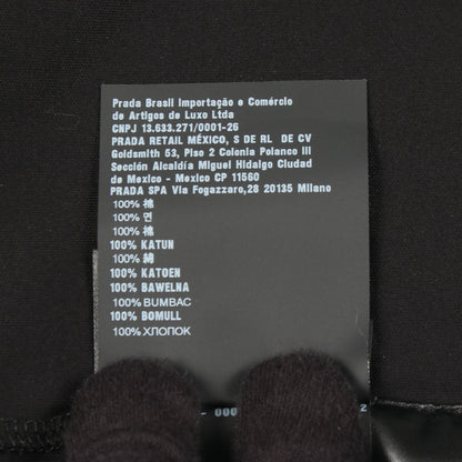 トライアングルロゴ 半袖Tシャツ コットン ブラック プラダ トップス PRADA